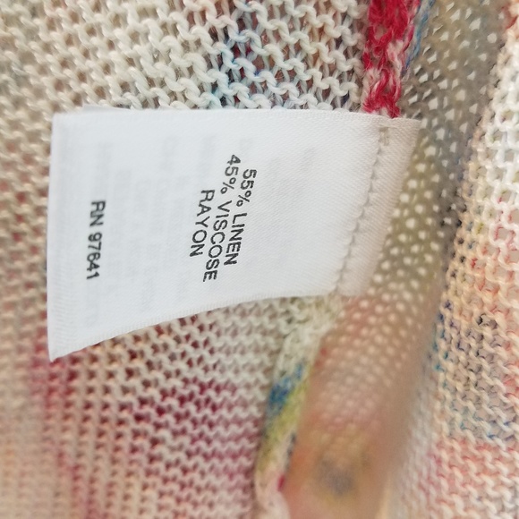 J.Jill Open Front Linen Cardigan Blossom Garden - Picture 7 of 8